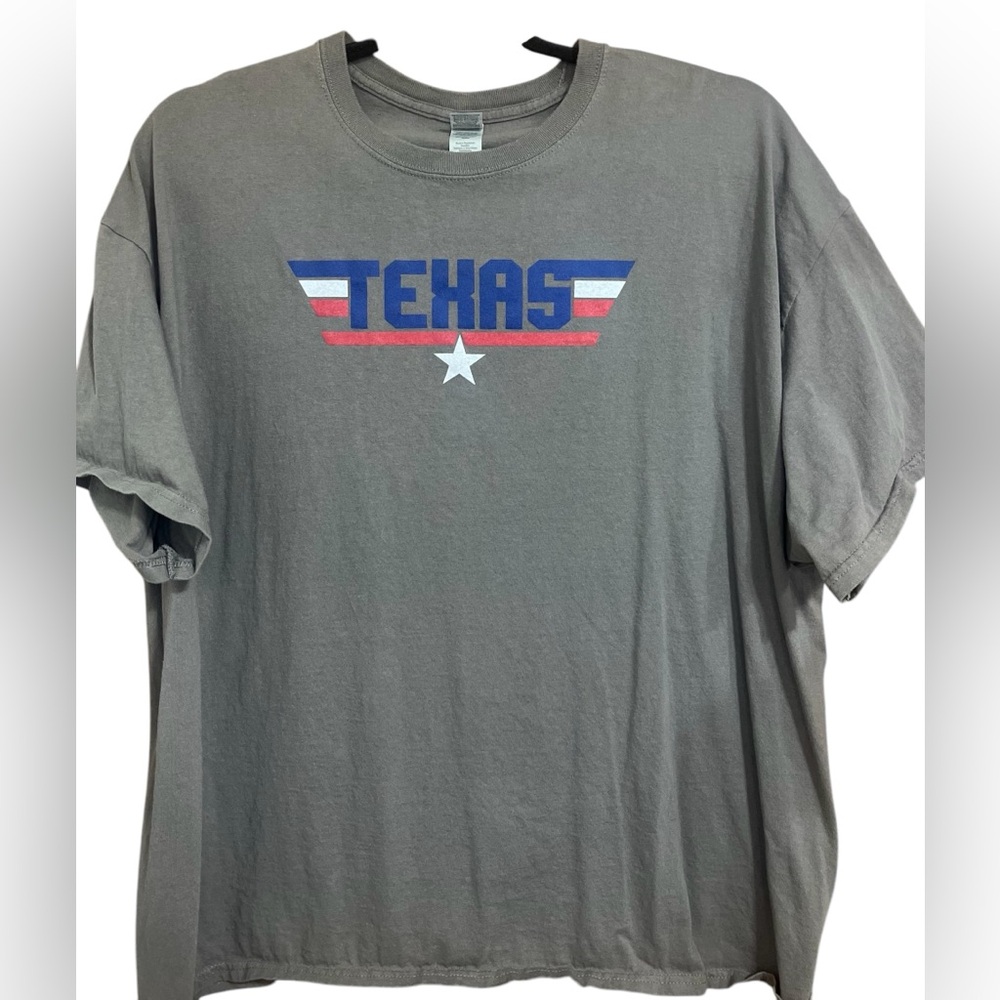 Texas Mens Gildan Graphic T-Shirt Gray Crew Neck 100% Cotton Size 3XL